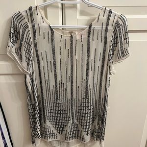Beaded Silk Transparent Parker Top